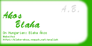 akos blaha business card